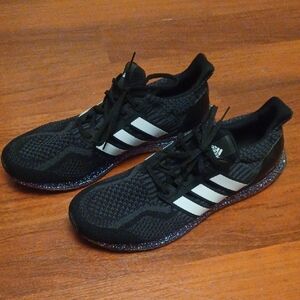 Adidas Men's Black Athletic Shoes with White Stripes